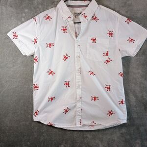 Casual White Shirt with Red Print